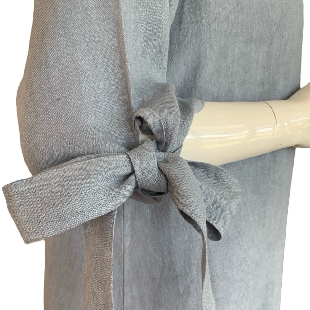 POLITA HEATHER BLUE LINEN FLARED SHIRT DRESS. WOMEN’S SIZE XL - Picture 7 of 9